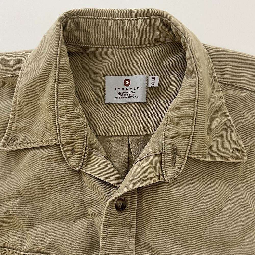 Tyndale FR Mens XL Long Flame Resistant Work Shirt Arc Rated 8.6 Made USA